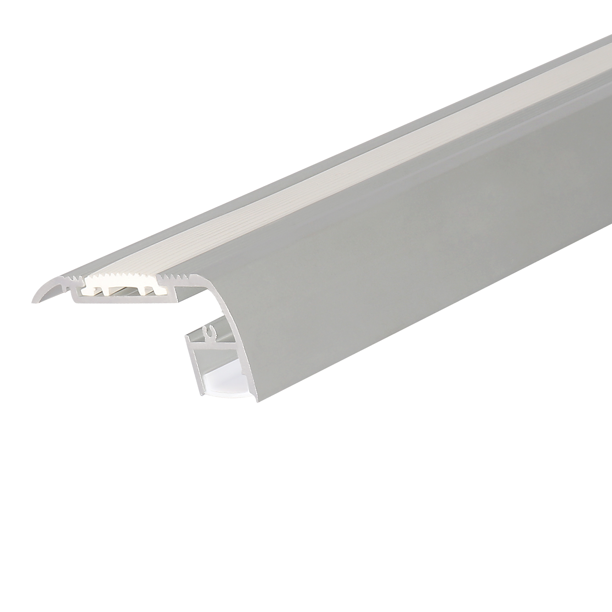 ST6528---Good led aluminum profile for Mounting on the Edge of Stairs and Steps: Simple Design, Anti-slip PVC Rubber Coverage, Hiding Screws and Providing Abundant Color Choices