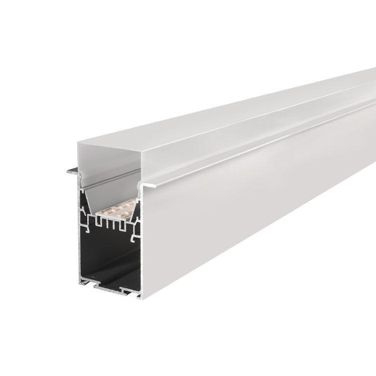 AS5075-RD---led aluminum profile, Creative CNC Aluminum Endcap, Built-in Exquisite Linear Power Supply, Recessed Installation with U-shape Bracket