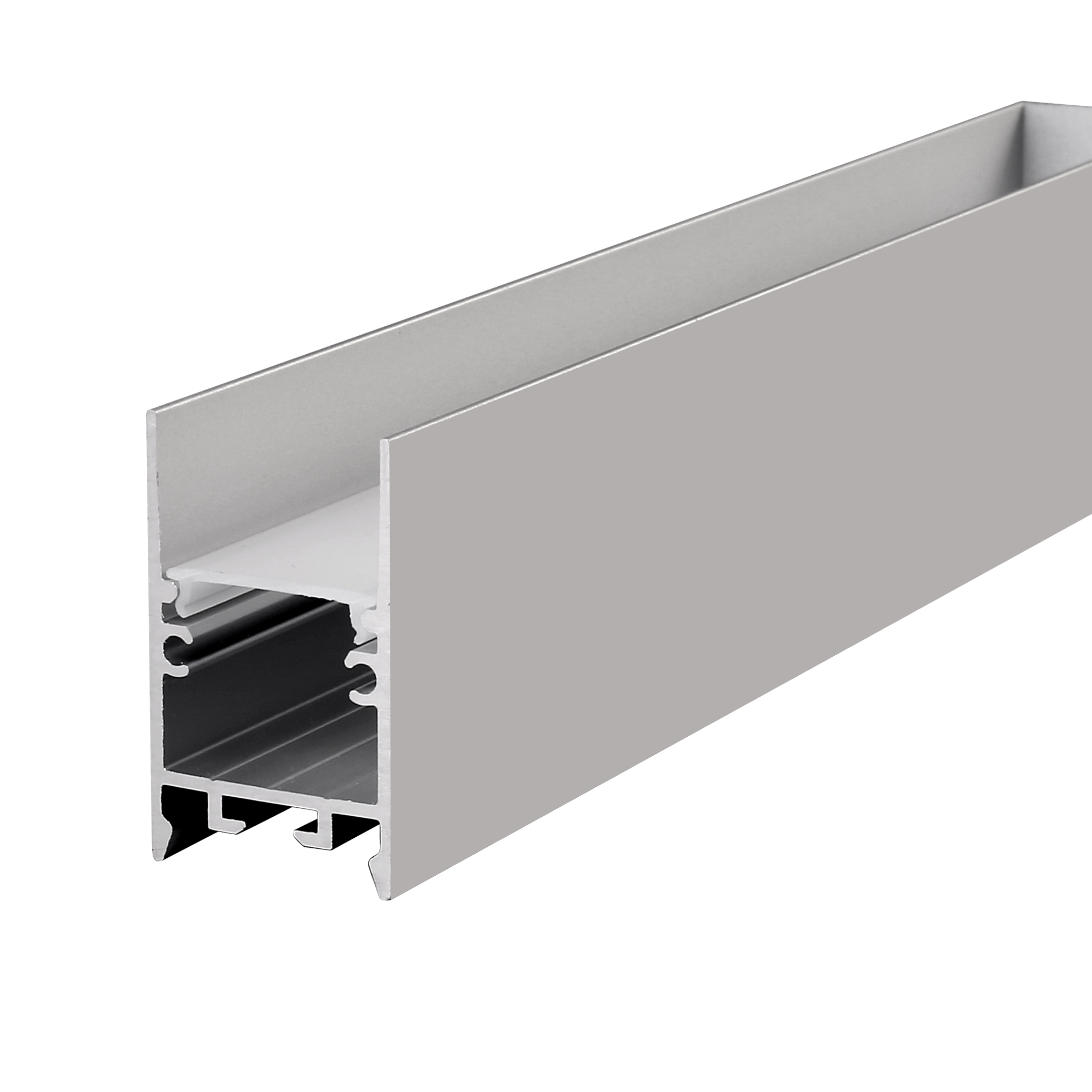 AD2542--- Aluminium Profile PC Milky Black Diffuser Silver Black Anodized Aluminium Profile Extrusion Channel for LED Strip Light