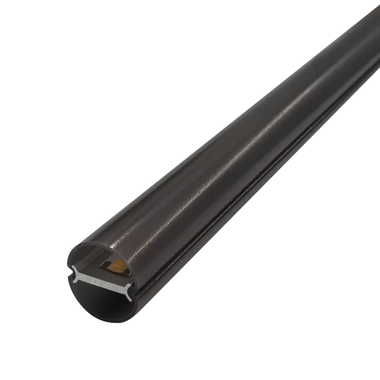 Round20—360° All – Round Lighting-led aluminum profile: Up – Down Fixture Replaces T8 Tubes, Ideal for 12mm LED Strips on Surfaces, Ceilings & Walls, with White/Black Diffusers
